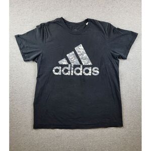 Adidas Mens Digital Laced Up Camo Logo Tee Black Medium t shirt Gray Camouflage‎